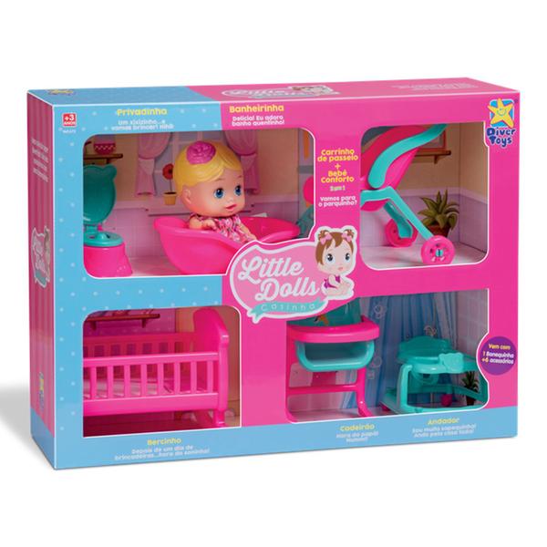 Imagem de Boneca Little Dolls Diver Toys Casinha Com 6 Brinquedos