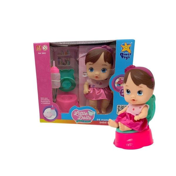 Imagem de Boneca Little Dolls F Xixi Privadinha - Divertoys Morena