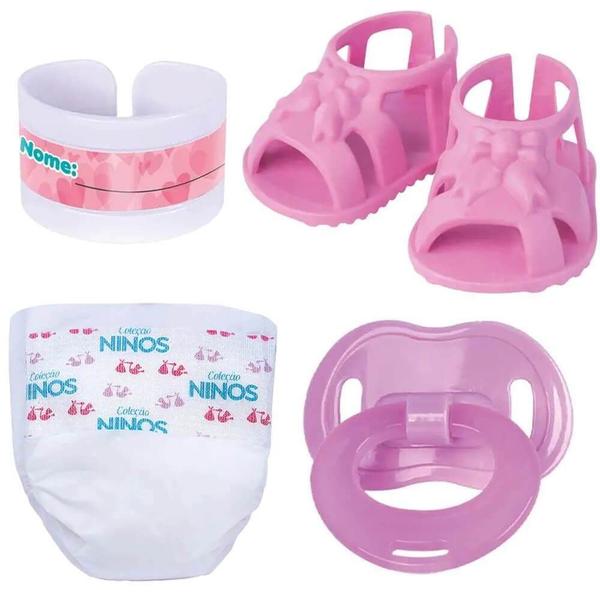 Imagem de Boneca love bebe com acessorios 35cm cotiplas