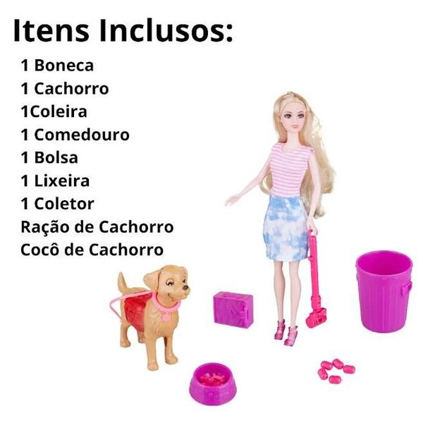 Imagem de Boneca Lovely Dogwalker Dream Doll Com Cachorro e Acessórios