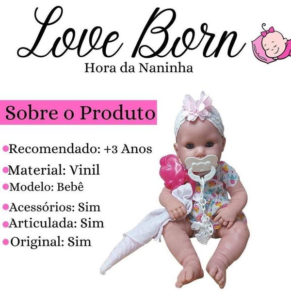 Imagem de Boneca Lover Born Hora da Naninha Cotiplás - 2380