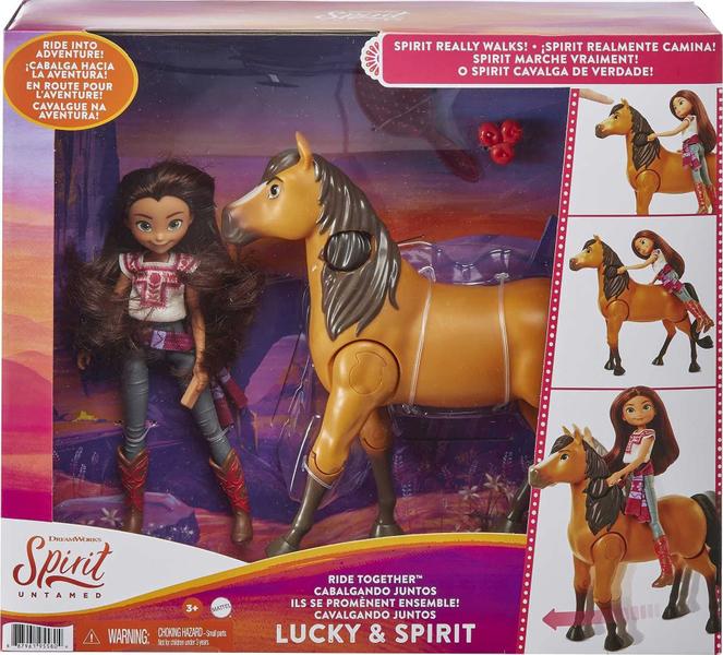 Imagem de Boneca Lucky (18cm) e Cavalo Spirit (20cm) - Spirit Untamed - Articulados e com Função de Montar