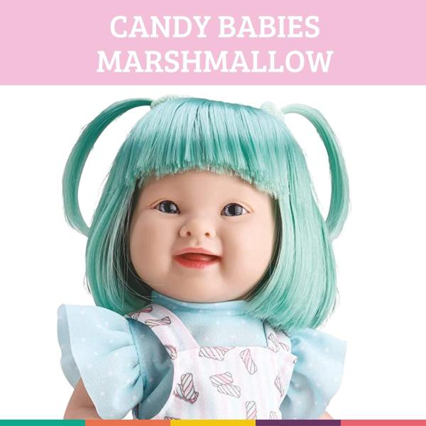 Imagem de Boneca Marshmallow Cabelo Colorido Candy Babies Bambola