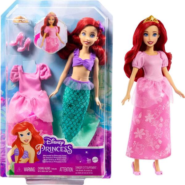 Imagem de Boneca Mattel Disney Princess Ariel 2 em 1 de sereia para princesa