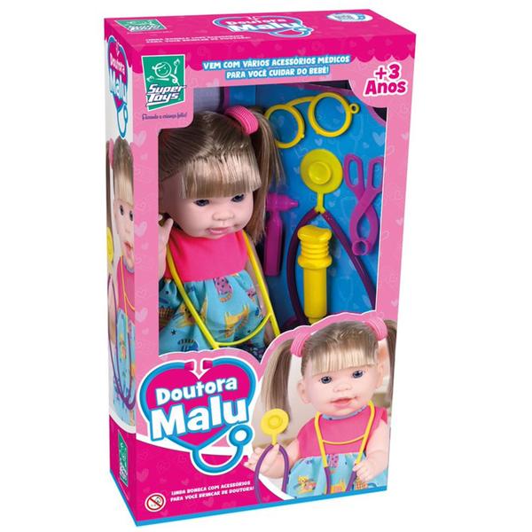 Imagem de Boneca Médica Com Acessórios Doutora Malu 31cm Articulada - Super Toys