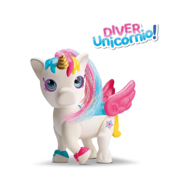 Imagem de Boneca Menina Brinquedo 100% Vinil Diver Surprise Unicornio Grande Resistente Criança