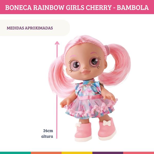 Imagem de Boneca Menina Cherry Em Vinil Com Acessórios 26cm Bambola