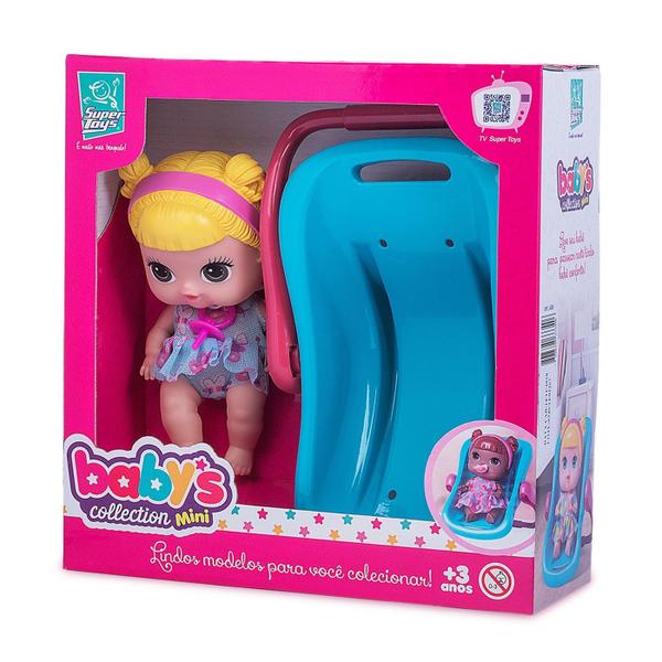 Imagem de Boneca Menina Com Bebê Conforto Babys Collection Supertoys