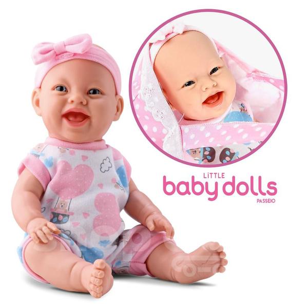 Imagem de Boneca Menina Little Baby Dolls Passeio Brinquedo Acessórios