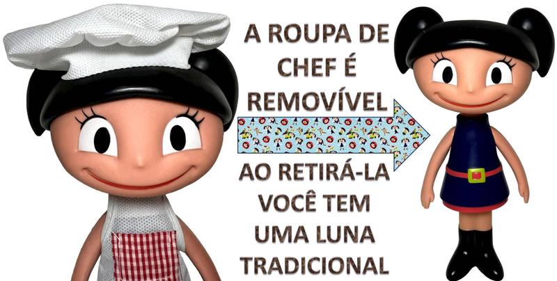 Imagem de Boneca Menina Pequena Luna Chef De Cozinha Cozinheira - Fantasia Removível Desenho Infantil - O Show Da Luna - Estrela