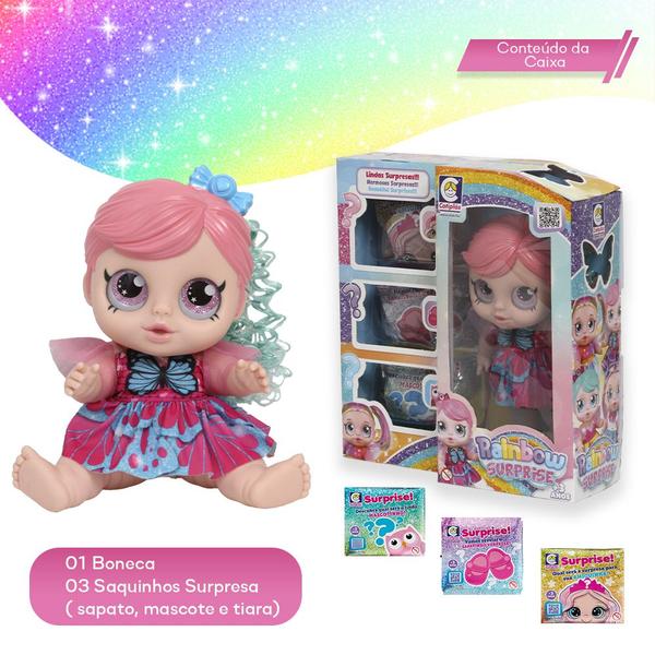 Imagem de Boneca Menina Rainbow Surprise Mascotinho 2710 Lançamento