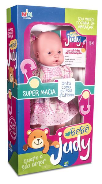 Imagem de Boneca Menina Super Macia Bebê Judy Negra 45cm Milk Ref. 469