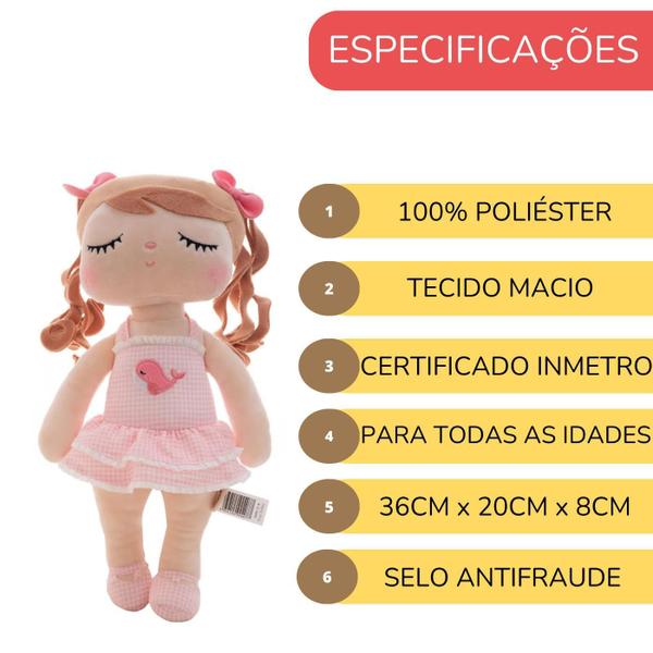 Imagem de Boneca Metoo Candy Color 33Cm Sacola Brinquedo Meninas Bebê