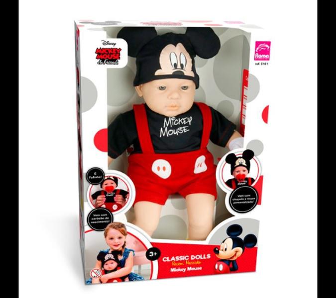 Imagem de Boneca Mickey Classic Dolls Recém Nascido Roma