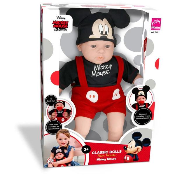 Boneca Mickey Recem Nascido 48CM. - Roma Imagem de Boneca Mickey Recem Nascido 48CM.