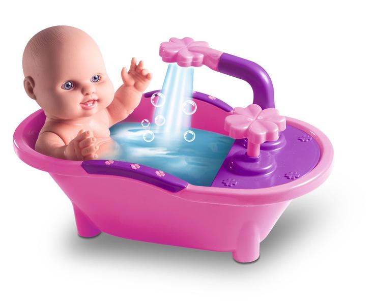 Imagem de Boneca Milkinhas Petit Banho sai agua de verdade mais Carrinho de passeio Confort Baby 2 em 1 Kit