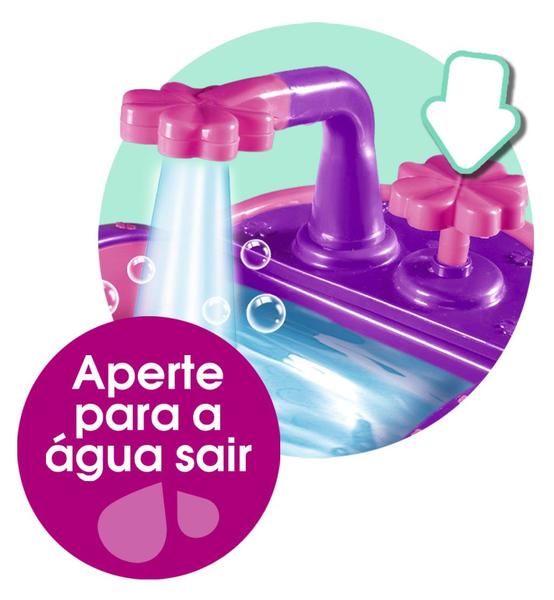 Imagem de Boneca Milkinhas Petit Banho sai agua de verdade mais Carrinho de passeio Confort Baby 2 em 1 Kit