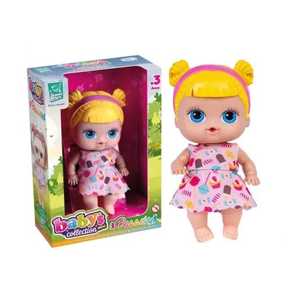 Imagem de Boneca Mini Baby Bebê Collection Passeio Loira Supertoys