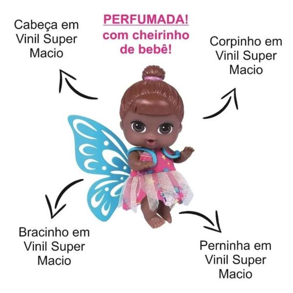 Imagem de Boneca Mini Fadinha Negra Alive Babys Collection brinquedo