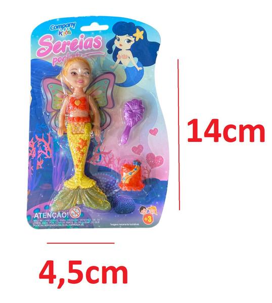 Imagem de Boneca Mini Sereia Pocket Brinquedo Infantil Sortida- 1un