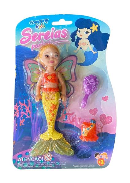 Imagem de Boneca Mini Sereia Pocket Brinquedo Infantil Sortida- 2Un