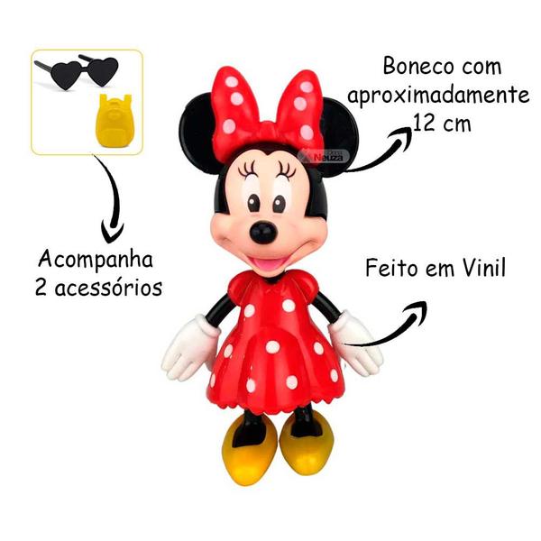 Imagem de Boneca Minnie Com Acessórios Original Disney Elka Turma do Mickey Presente Crianças +3 Anos