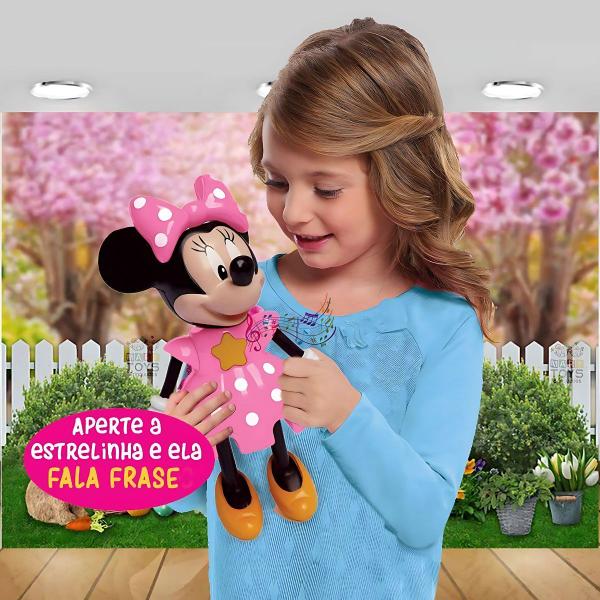 Imagem de Boneca Minnie Conta Histórias Elka 26cm Rosa Com Copo