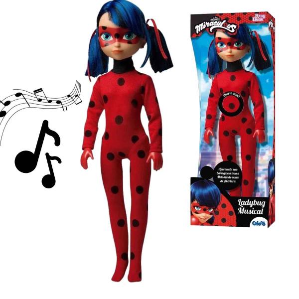 Imagem de Boneca Miraculous Ladybug Joaninha Grande 45cm Musical Canta De Verdade Original Baby Brink Presente Crianças +3 Anos