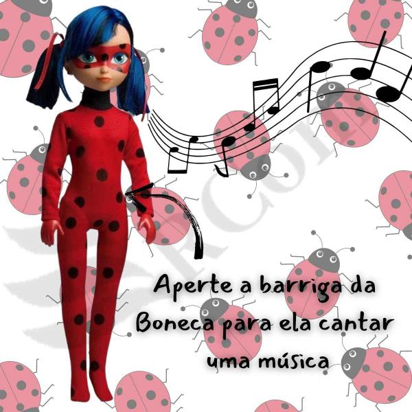 Imagem de Boneca Miraculous Ladybug Joaninha Grande 45cm Musical Canta De Verdade Original Baby Brink Presente Crianças +3 Anos