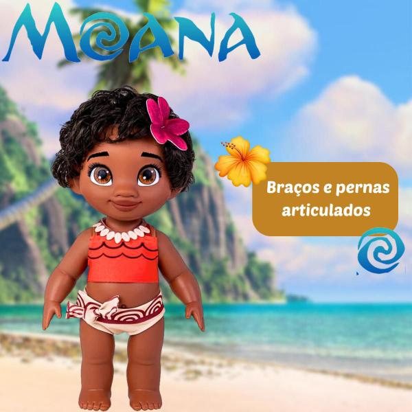 Imagem de Boneca Moana Baby Disney Princesa Bebê 36cm Infantil Articulada Em Vinil Brinquedos Cotiplás