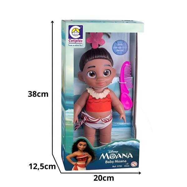 Imagem de Boneca Moana Baby Rabo de Cavalo e Pente - Cotiplás