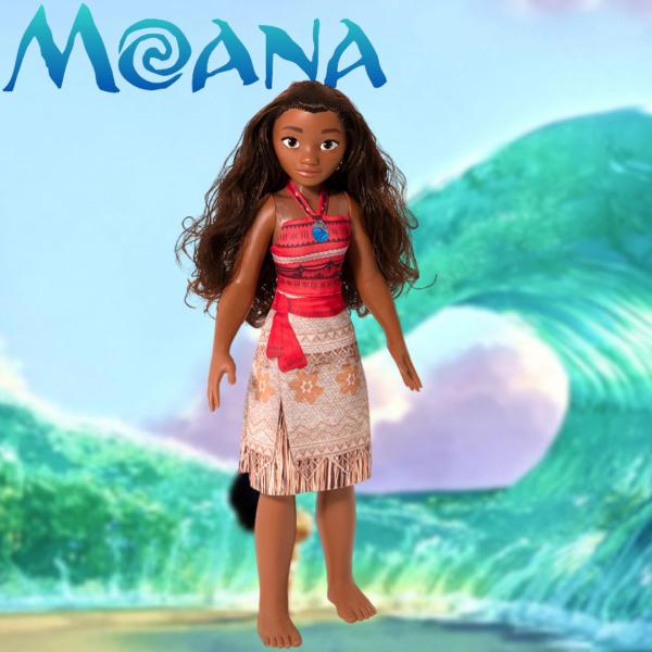 Imagem de Boneca Moana Com Colar Mágico Grande Original 55cm  Articulada Vinil Infantil Mini My Size Novabrink