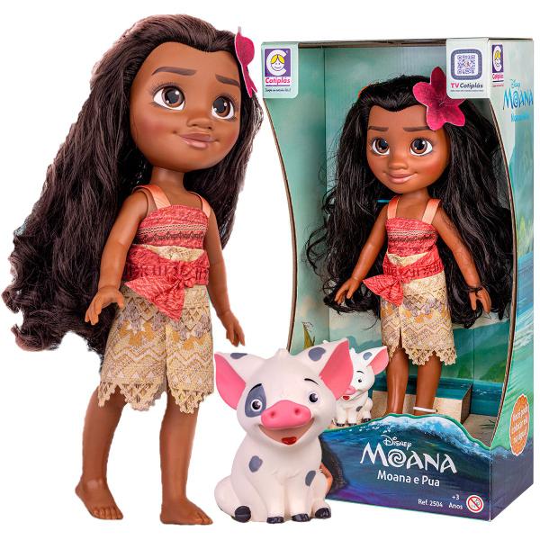 Imagem de Boneca Moana e Porquinho Pua + Galo Hei Hei Disney Original