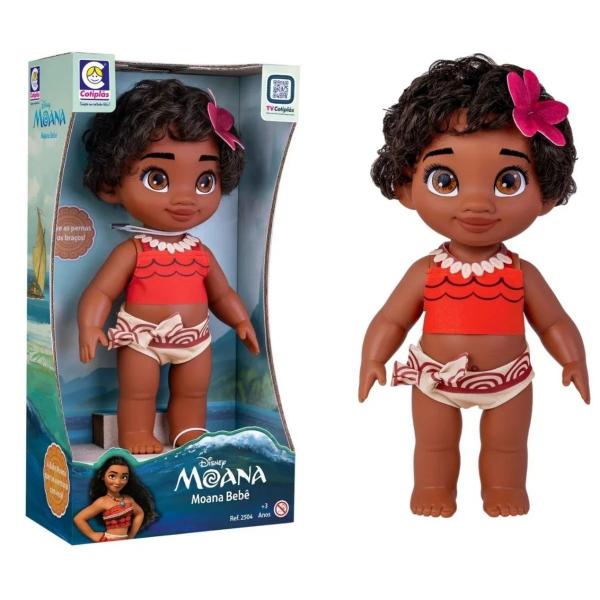 Imagem de Boneca Moana  Infantil Princesa Bebê Disney Brinquedo Macia Feita Vinil