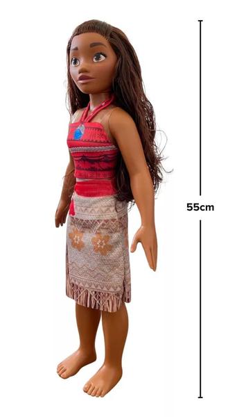 Imagem de Boneca Moana Princesa Da Disney Mini My Size com Colar Babybrink 55 cm Brinquedo Menina 3 anos +