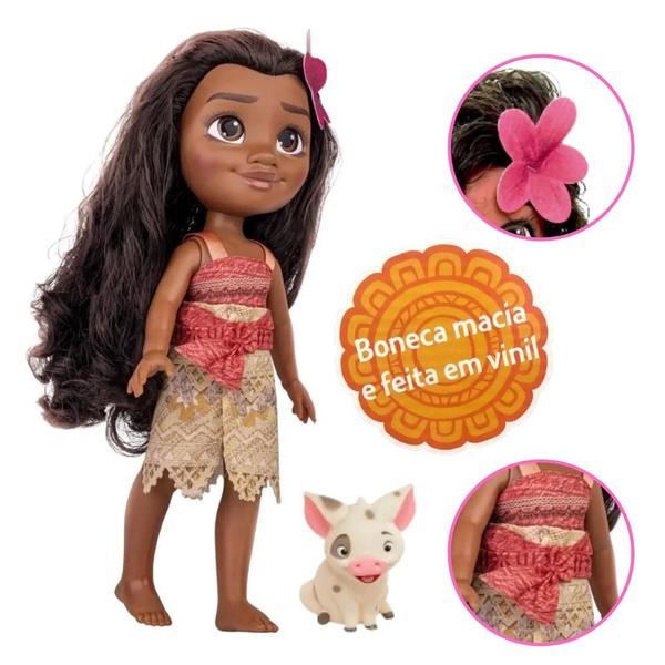 Imagem de Boneca Moana Princesa Disney e Porquinho Pua Vinil - 2600