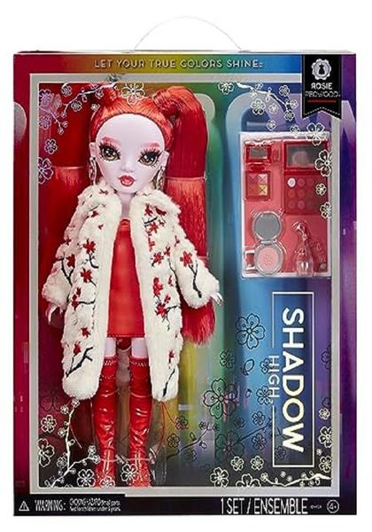 Imagem de Boneca moderna Rainbow High Shadow High Rosie Red com roupa