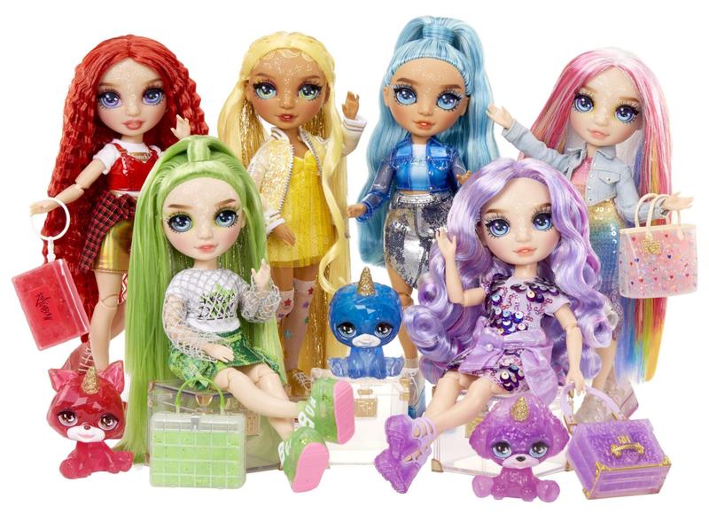 Imagem de Boneca moderna Rainbow High Skyler Blue com kit de lodo e animal de estimação