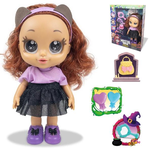 Imagem de Boneca monster bee fashion lobinha com bolsa + espelho e acessorios 6 pecas