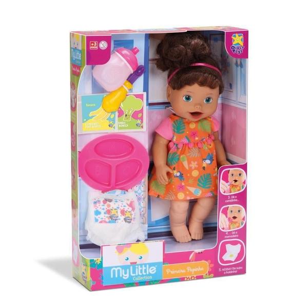 Boneca Morena Baby Little Primeira Papinha C/ Acessórios - DiverToys Imagem de Boneca Morena Baby Little Primeira Papinha C/ Acessórios