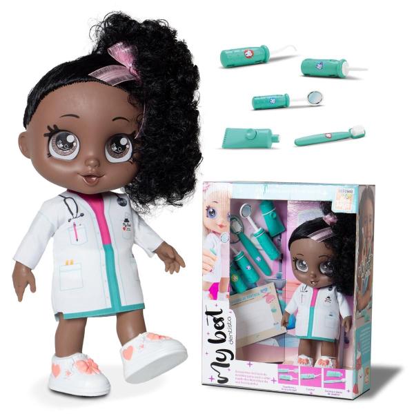 Imagem de Boneca My Best Dentista Negra Cuidar dos Dentinhos Bee Toys