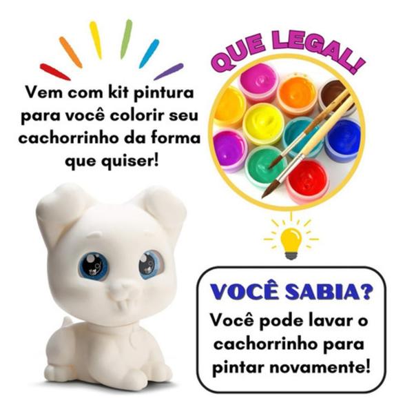 Imagem de Boneca My Best Negra Pintura Com Cachorrinho Tintas E Pincel Brinquedo Bee Toys