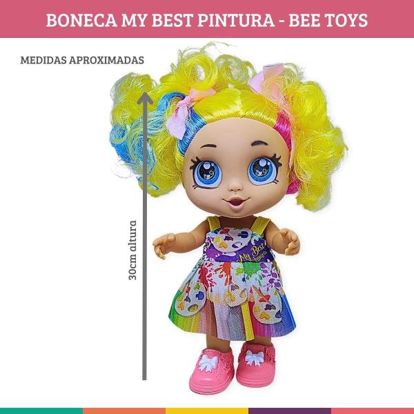 Imagem de Boneca My Best Pintura Com Pet E Kit Criativo Bee Toys