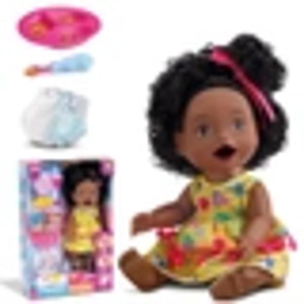 Imagem de Boneca Negra Baby Little Primeira Papinha c/ Acessórios Divertoys