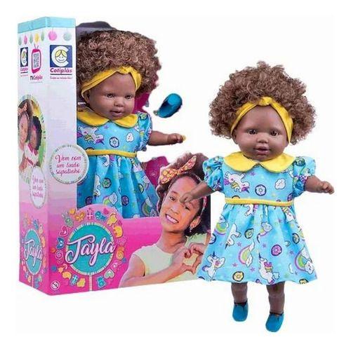 Imagem de Boneca Negra Bebe Tayla 48cm Vestido Sortido Cotiplas 2881