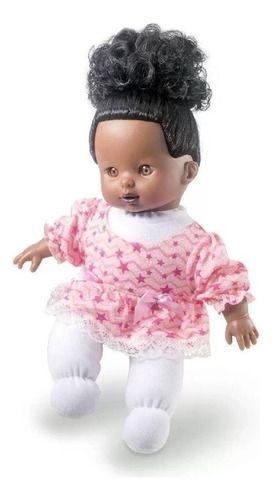 Imagem de Boneca Negra Menina Coleção Hair Cacheada de Pano Super Macia - Brinquedo Morena