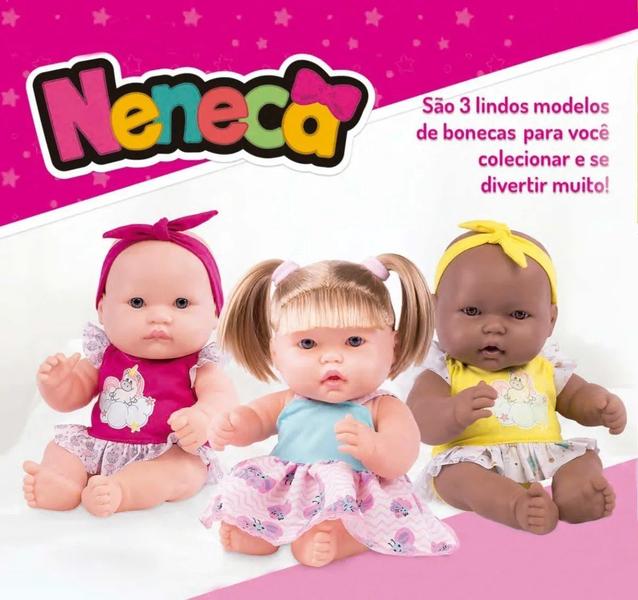 Imagem de Boneca Neneca Roupa Pink Unicornio 100% Vinil 40cm Supertoys