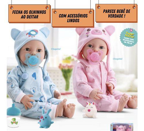 Imagem de Boneca New Born Brincando de Pijama com Acessórios - Divertoys