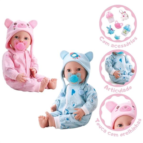 Imagem de Boneca New Born Brincando De Pijama Estilo Reborn - Divertoys