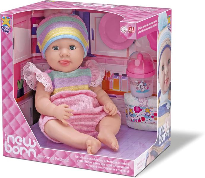 Imagem de Boneca New Born Reborn Menina Brincar De Papinha - Divertoys